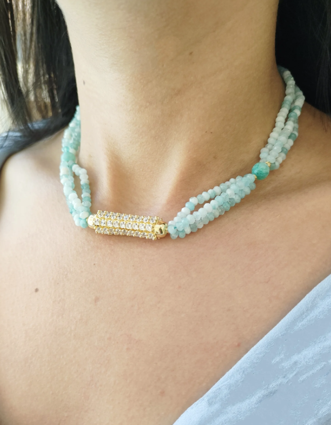 Mint Green Beaded Moroccan Choker