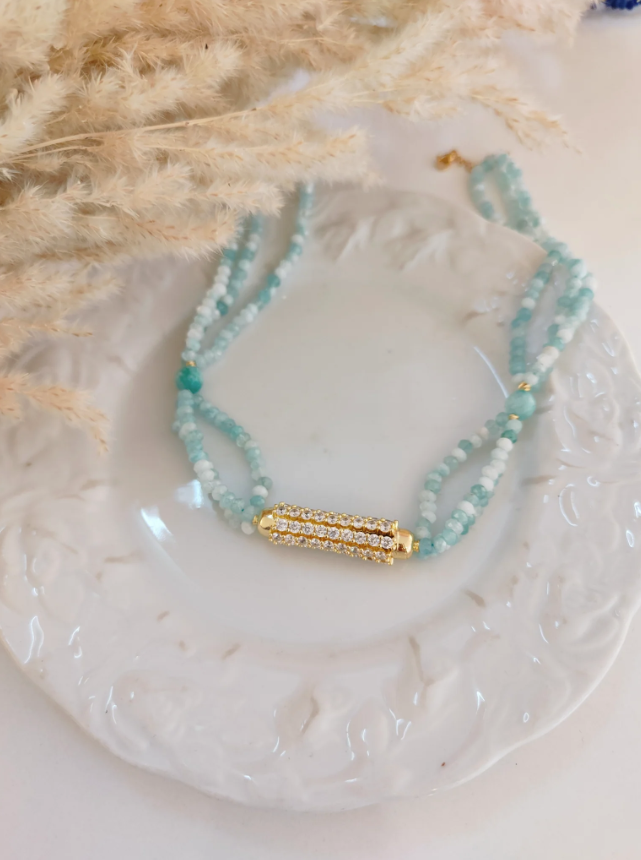 Mint Green Beaded Moroccan Choker